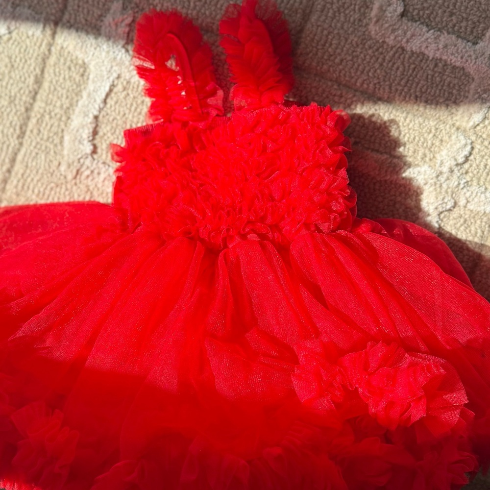 Ruffle Butts Red Tulle Baby Dress - Size 0-12 months - Picture 15 of 15